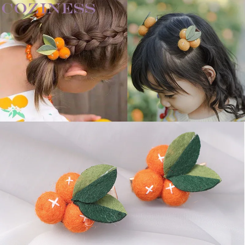 

Baby Head Clip Plush Side Clip Baby Girl Hairpin Small Cute Fruit Orange Hairpins Flower Head Jewelry For Children Birthday Gift