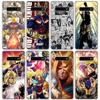 my hero academia all might phone case for samsung galaxy s20 fe s22 s21 ultra s10 lite s9 s8 plus s7 edge j4 soft tpu back cover