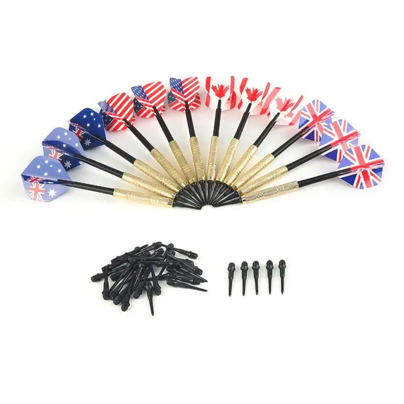 

12 Pcs Plastic Soft Tip Darts With 36 Extra Tips Four Kind Nice Flights Set Tips Needle Replacement For Electronic Dart