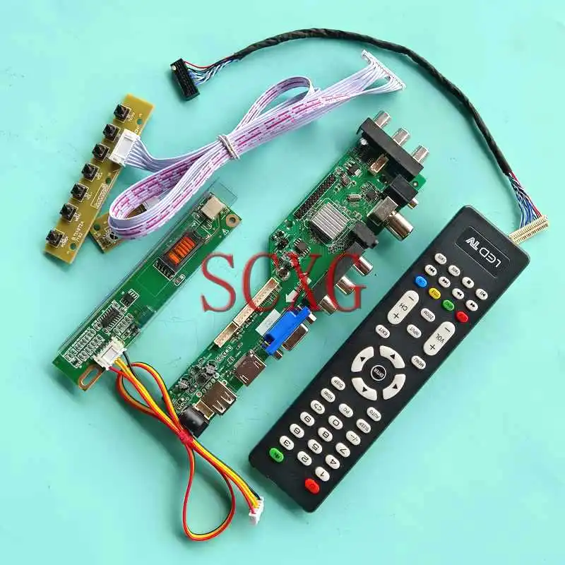 

DVB Digital Controller Board For N141X3 N141X5 N141X6 N141X8 USB HDMI-Compatible VGA AV RF Kit LVDS 20 Pin 1-CCFL 14.1" 1024*768