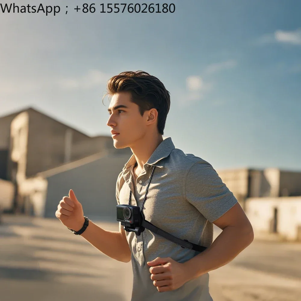 Фото Магнитное крепление на грудь Flymile Action 5 Pro + ремешок на шею для DJI Action 4/Insta360 Ace Pro 2, кронштейн для камеры, аксессуары для POV-съемки и селфи №2