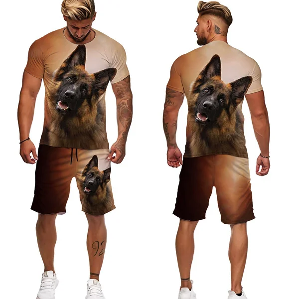 Men T-shirt Funny Husky Dog 3D Print Men's Tracksuit O Neck Male Suit Short Sleeve Tees