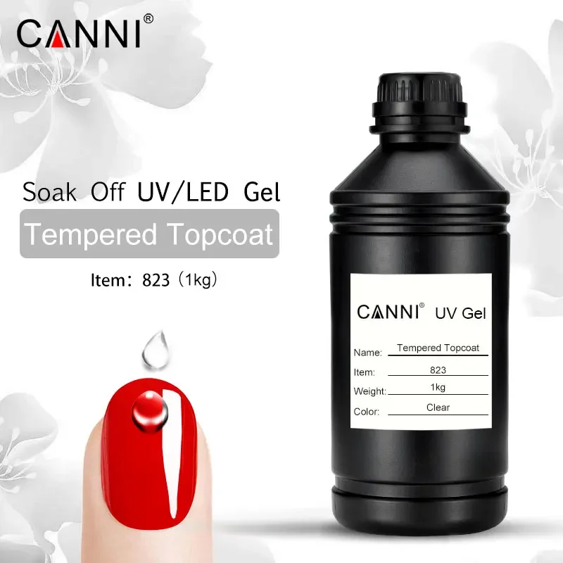 

Высококачественное глянцевое закаленное нечистое верхнее покрытие CANNI, 1 кг, пользовательская этикетка, долговечное светодиодное верхнее покрытие для ногтей, Гель-лак