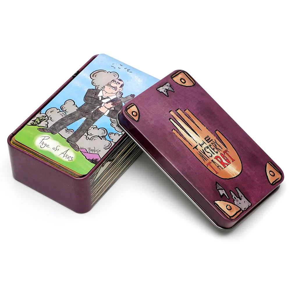 Тайна Таро в жестяной коробке! 78-карточная колода мультяшном стиле.