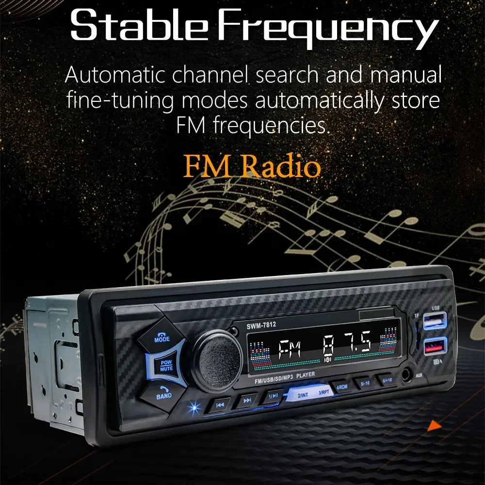 Автомагнитола 1DIN с Bluetooth mp3-плеером USB TF-картой 12 В 60 Вт X 4