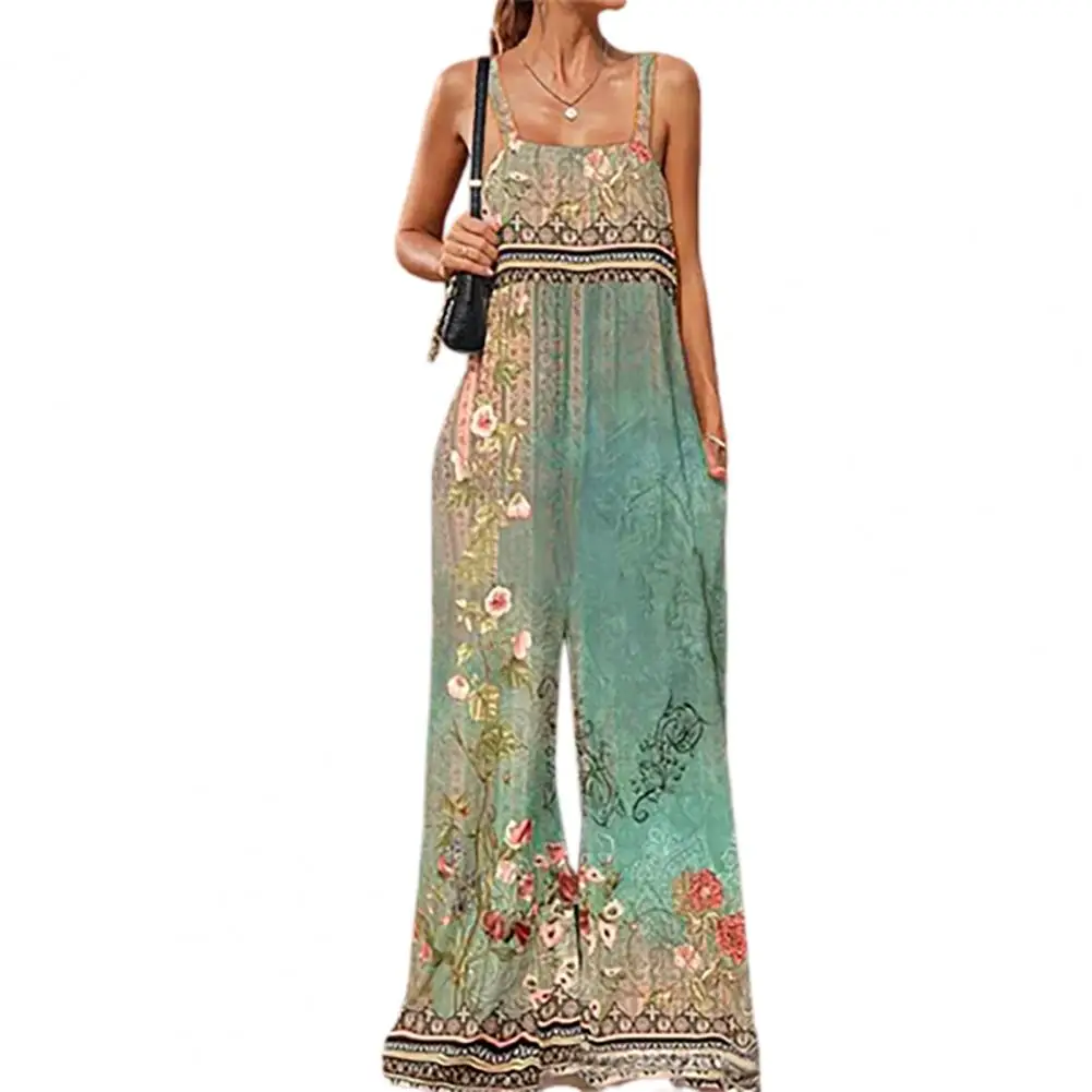 

Женский Летний комбинезон на бретельках, Свободный комбинезон без рукавов, длинные брюки, комбинезон