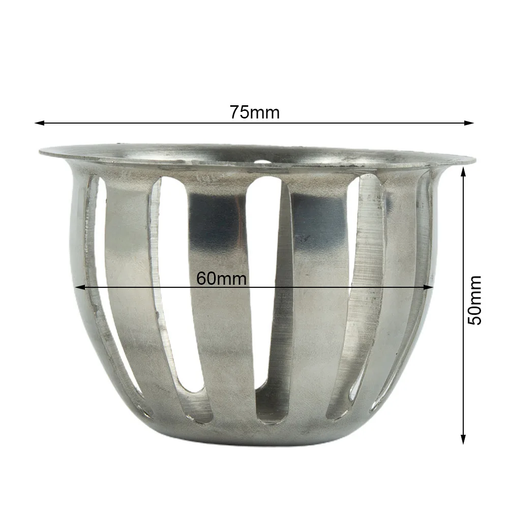 

1pc Stainless Steel Floor Drain 75/82/100/125/178mm Drain Pipe Filter Anti-Clogging Leaf Strainer Sink Floor Drain Kitchen Tool