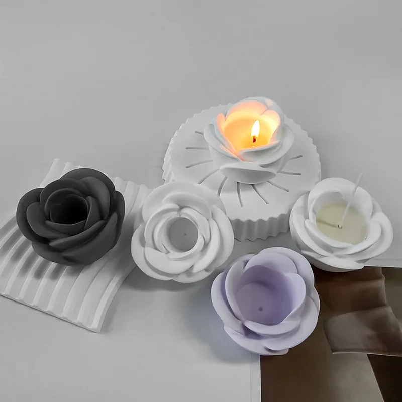 3D подсвечник в виде розы силиконовая форма цветочный смола взрыв литейная сделай