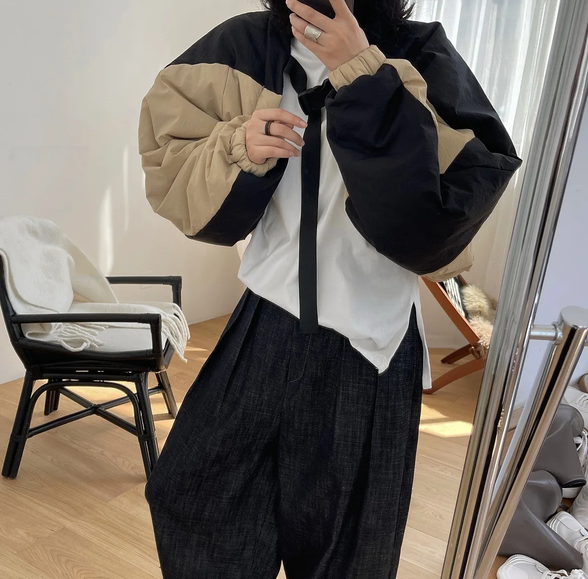 2022 Ladies Winter Fashion Trend Loose Cotton Coat Lightweight Shawl Style Solid Color Warm Jacket Women
