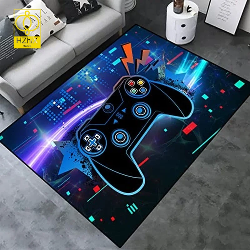 

Game Print Carpet for Living Room Home Decoration Large Gaming Controller Boy Bedroom Area Rugs Non-slip Washable Floor Play Mat