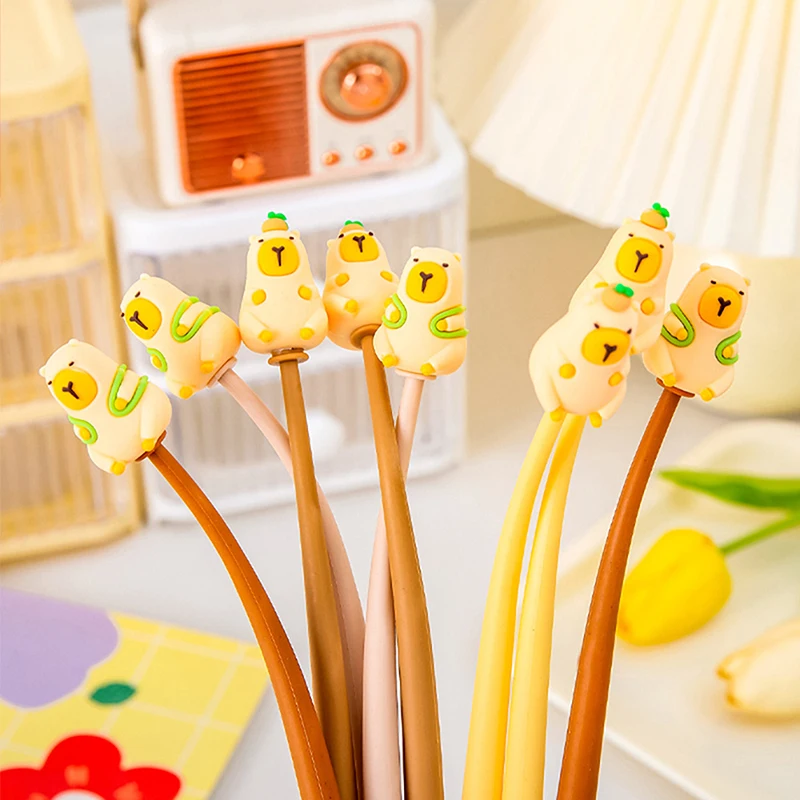 Креативная ручка capyбара кавайные мягкие гелевые ручки милые канцелярские