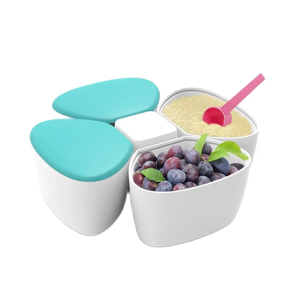 

Large Capacity Baby Milk Powder Storage Box, Four Compartment Baby Food Container, Newborn,
