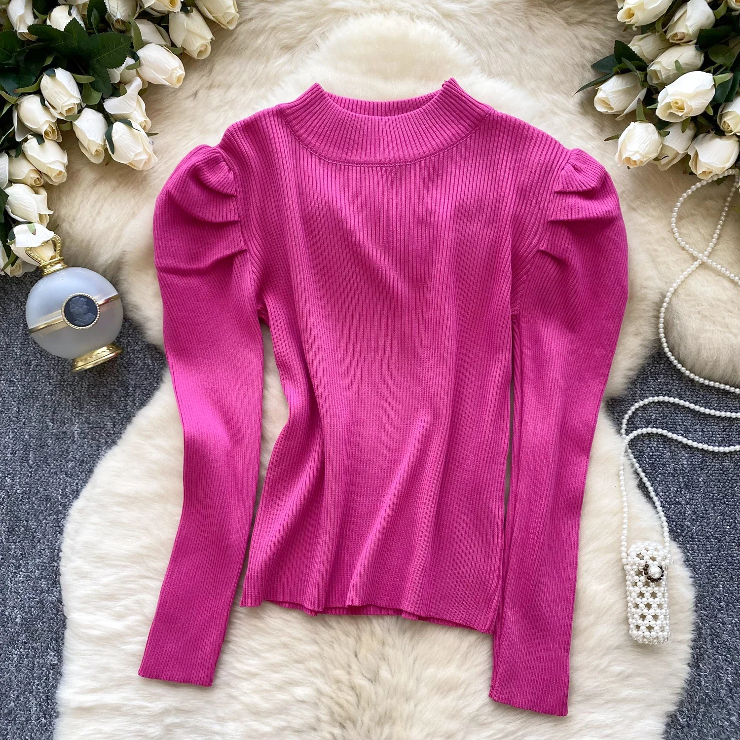 Новинка 2023 года осенне-зимние женские простые свитера с высоким воротником и