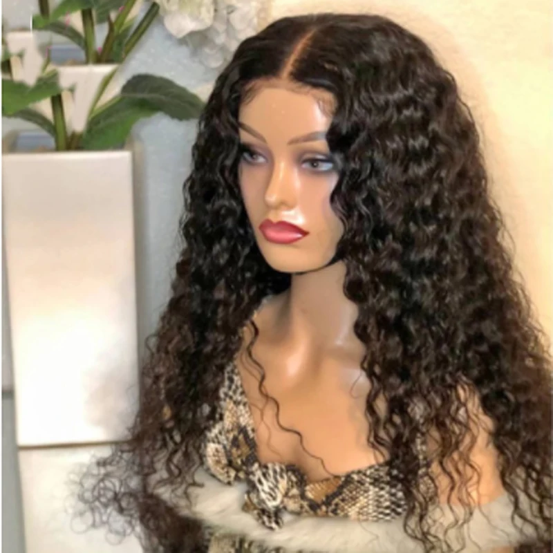 

180%Density 26Inch Long Kinky Curly Synthetic Lace Front Wig For Women With Baby Hair Heat Resistant Fiber Hair Daily Wear Wig