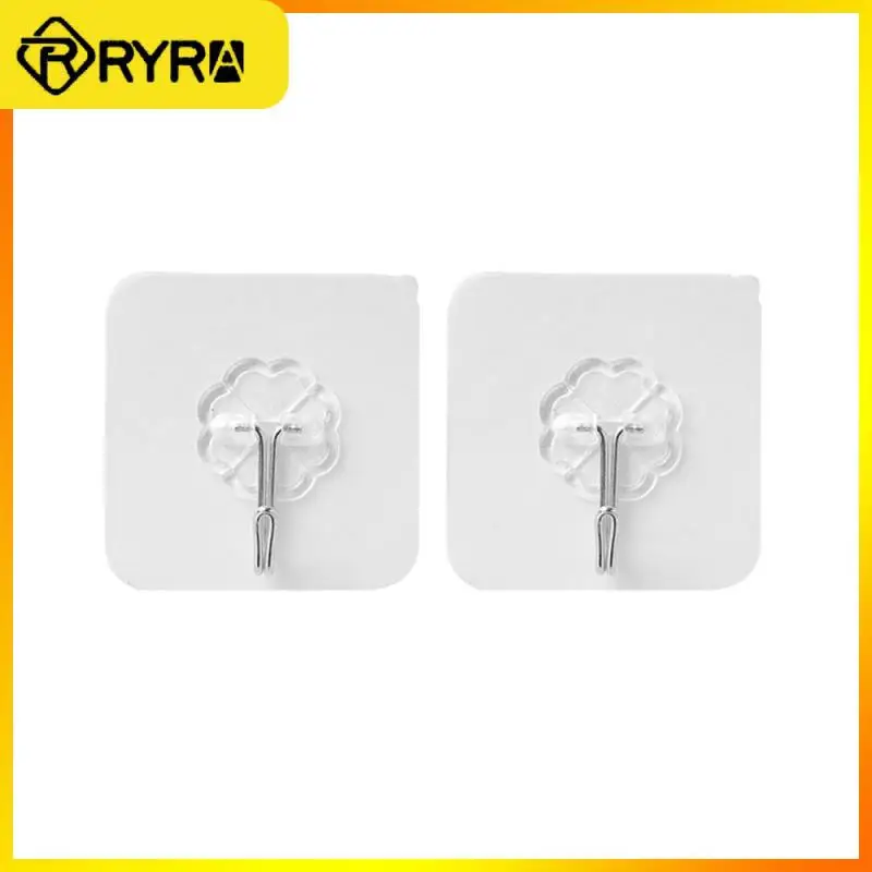 

Transparent Door Wall Universal Hook Non-marking Holder Racks Heavy Load Home Storage Hooks Home Kitchen Storage Tools 6x6cm