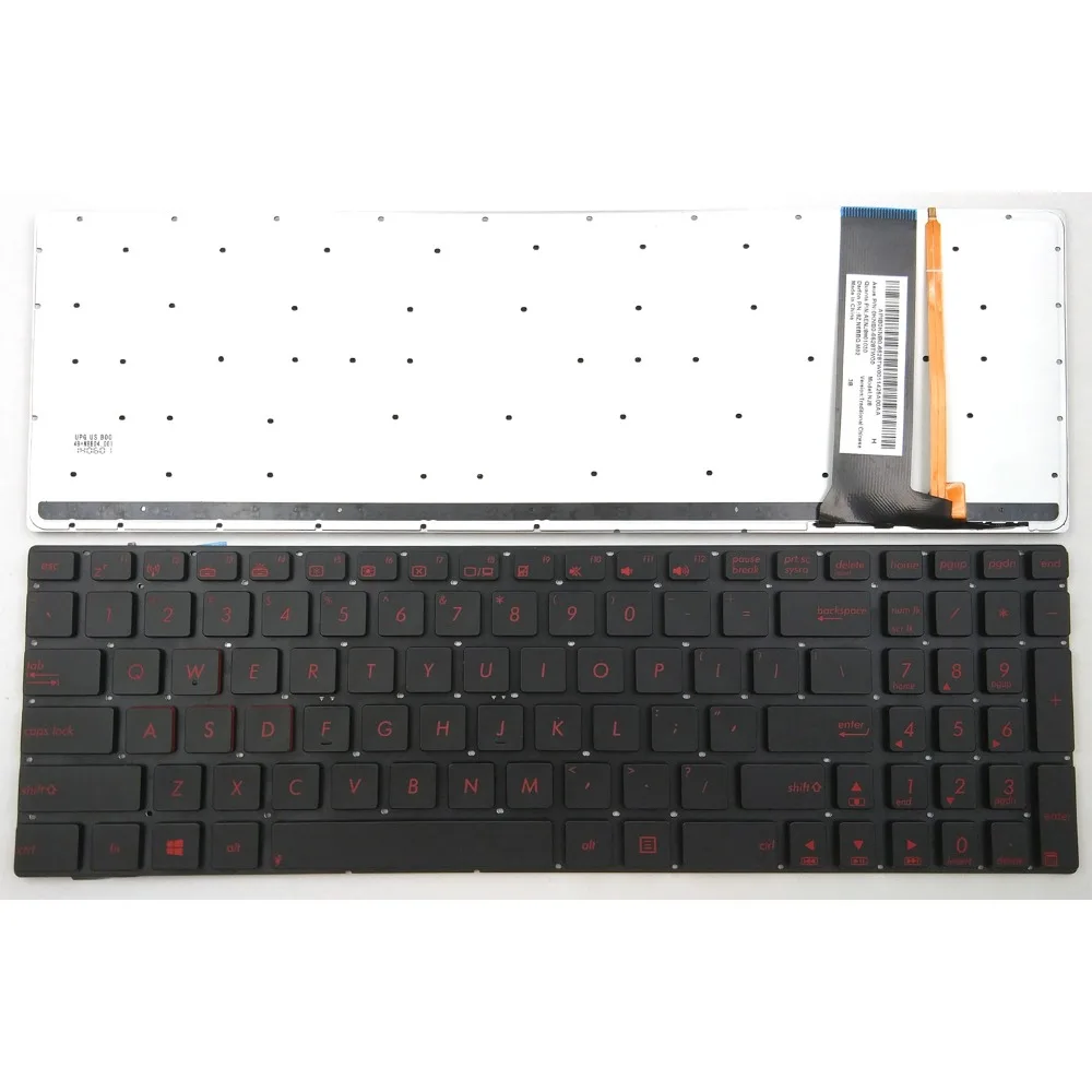 

New Laptop Keyboard for Asus N56VZ-S4049V N56VZ-S4066V N56VZ-S4165H N56X N56X45DP-SL Series Without Frame With Backlit