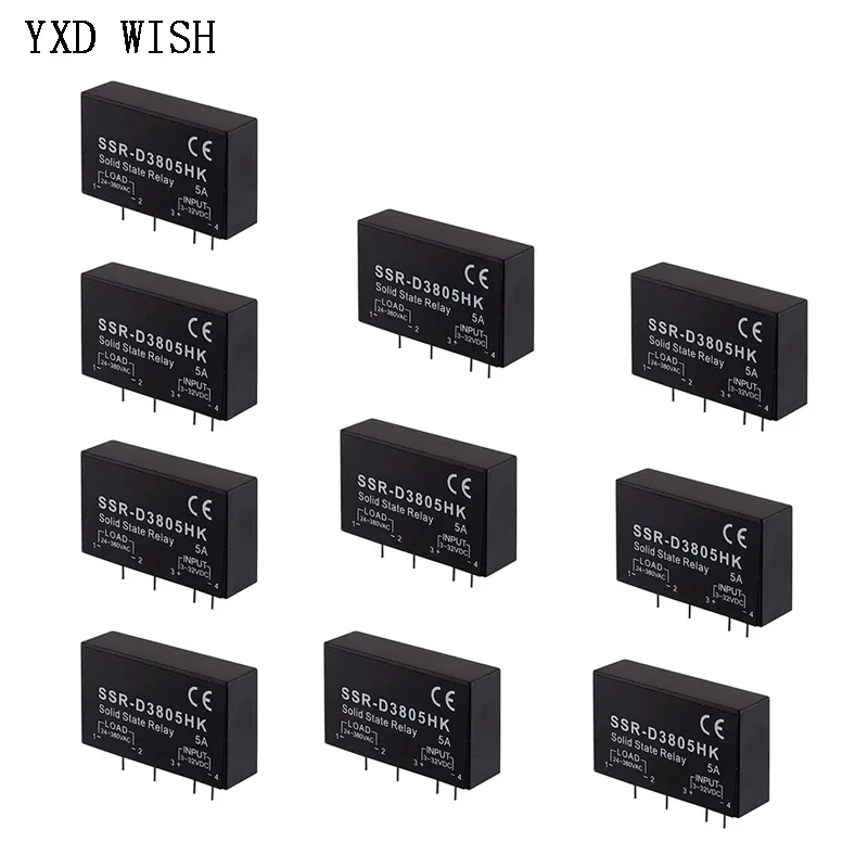 

10 шт. 3A 5A 8A DC-AC Модуль твердотельного реле SSR-D3803HK SSR-D3805HK SSR-D3808HK Твердотельные реле D3803HK D3805HK D3808HK