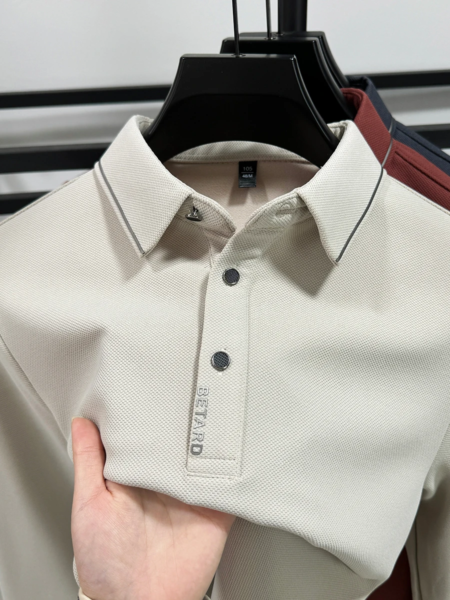 Модная Летняя мужская рубашка-поло с коротким рукавом дизайнерская дышащая