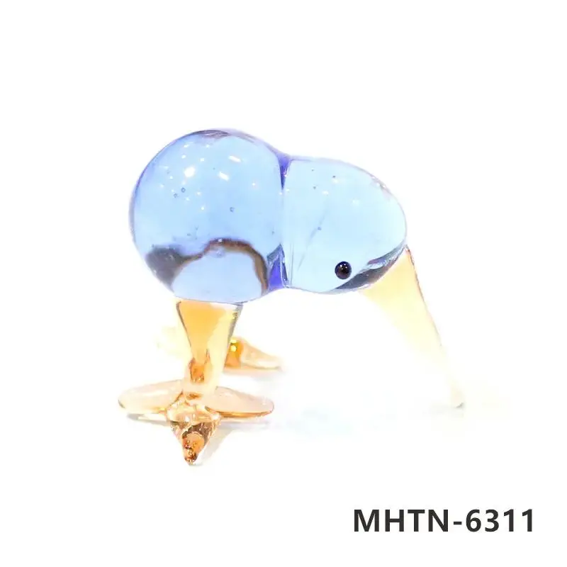 Различные стили милая миниатюрная фигурка птицы киви стеклянное украшение