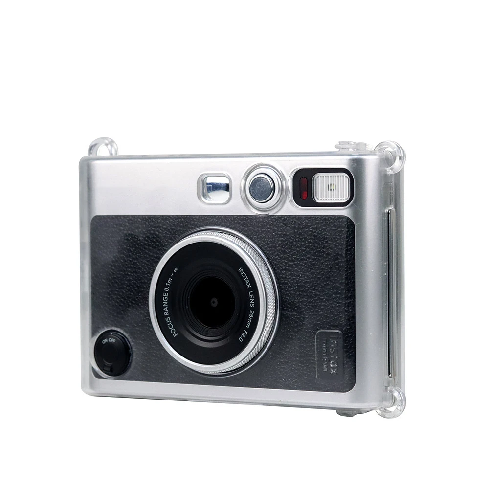 Фото Прозрачный чехол для хранения камеры Instax Mini EVO, защитный чехол с кристаллами, устойчивый к царапинам и падению, со шнурком №3