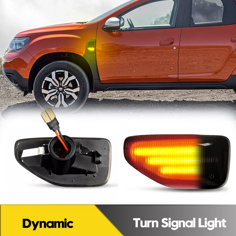 

2Pcs For Renault Dacia Duster Sandero Logan Stepway LED Dynamic Side Marker Lights Car Turn Signal Blinker Lamps OEM#261651140R