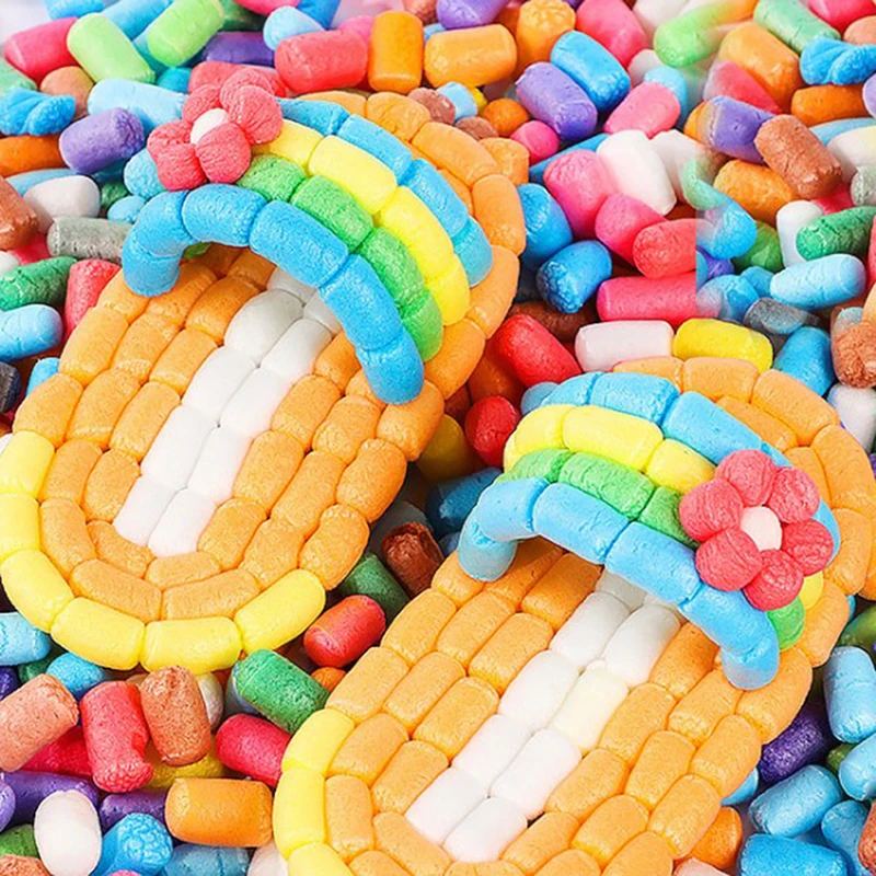 

Color multiple colors 500pcs Starch Miou Baby Kids Building Blocks Magic Corn Plasticine Children Child Toy Kernels Xmas Gift