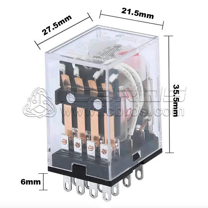 10 шт. MY4NJ HH54P MY4N-J 14 контактов AC/DC 12 В 24 в 36 48 110 220 380 мини промежуточное