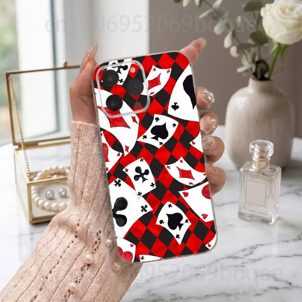 Фото Чехол для телефона Poker Gothik для iPhone 17, 16, 15, 14, 13, 12, 11, XR, Pro, Max, Plus, mini, прозрачный, мягкий №4
