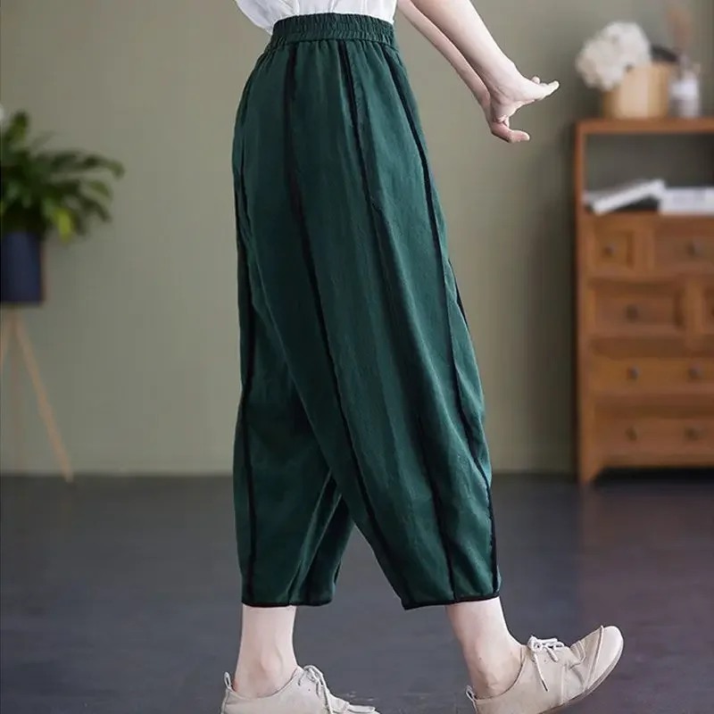 Винтажные шаровары женские мешковатые брюки классическая эстетика шикарные в