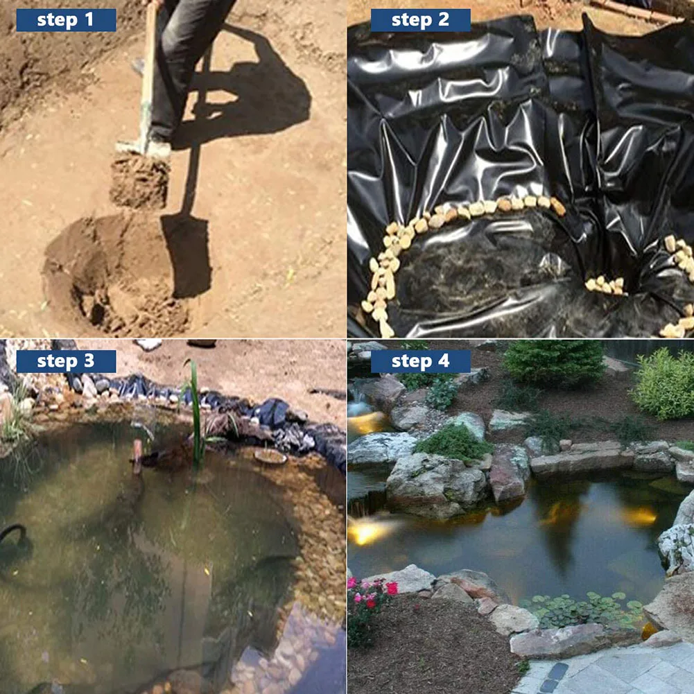 

Водонепроницаемая Мембрана для садовых бассейнов, гибкий черный армированный Ландшафтный лайнер для фонтана в стиле «рыбный пруд»