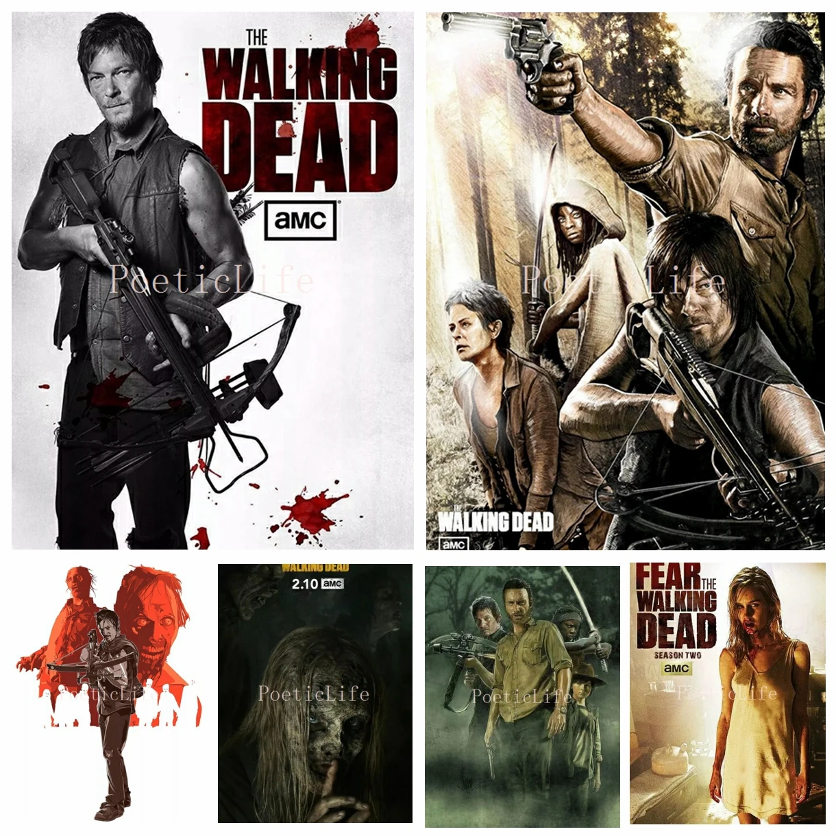 

The Walking Dead 5D DIY Diamond Painting Horror Movies Mosaic Embroidery Cross Stitch Hobby Rhinestone Handwork Home Decor