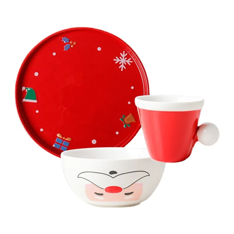 

Luxury Table Plates Set Food Ceramic Christmas Plate Nordic Christmas Dinner Set Creative Kitchen Tableware Dishes Meal Tray Bar