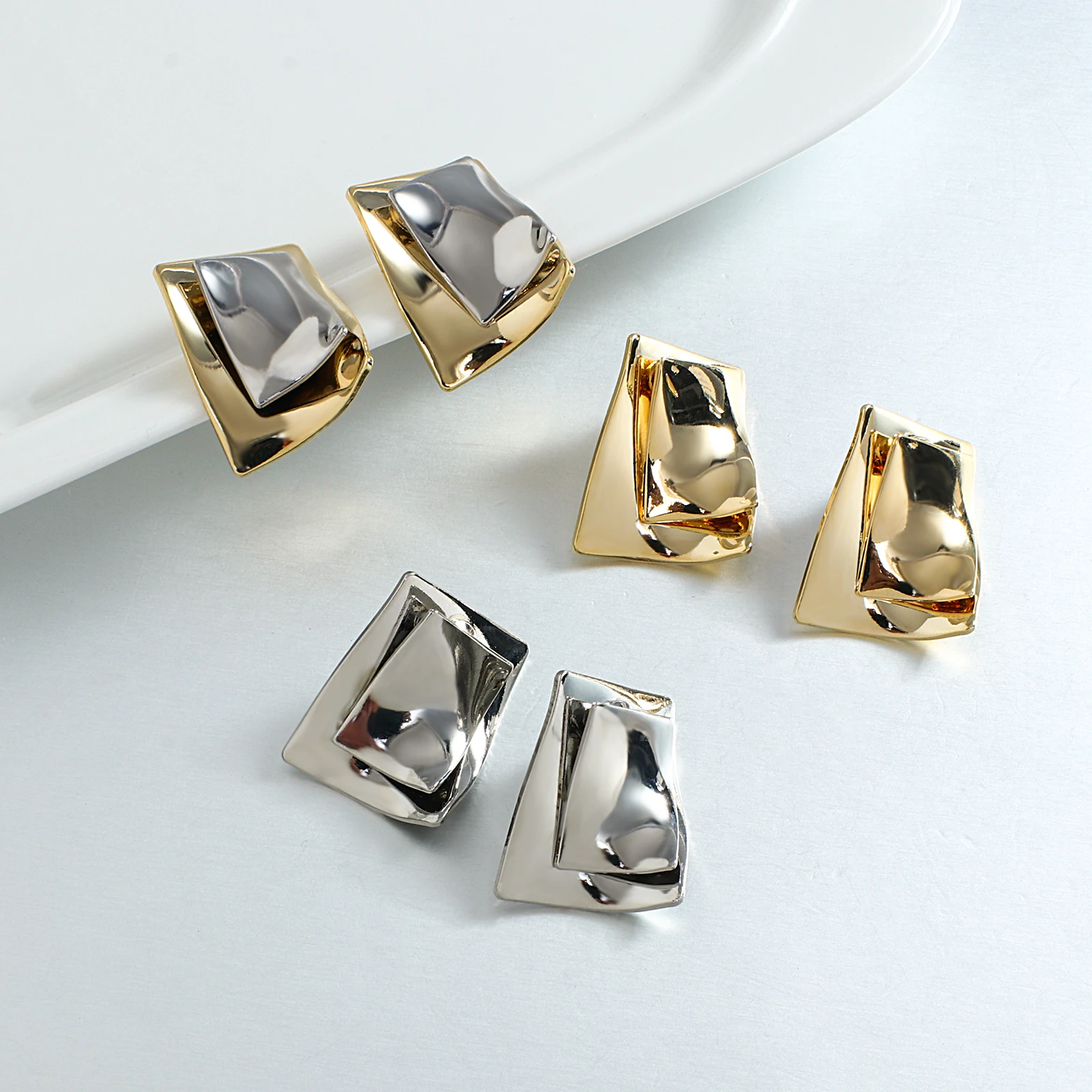 Женские винтажные медные серьги Flashbuy необычные металлические золотого и