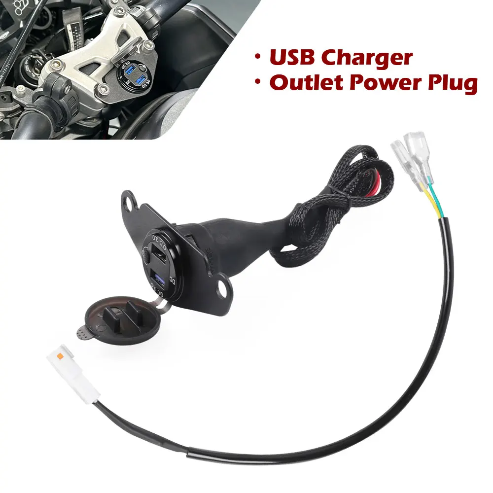 

Для Tiger Sport 660 2022-2025 вспомогательная розетка, зарядное устройство USB, двойной USB-разъем для быстрой зарядки, разъем питания, розетка