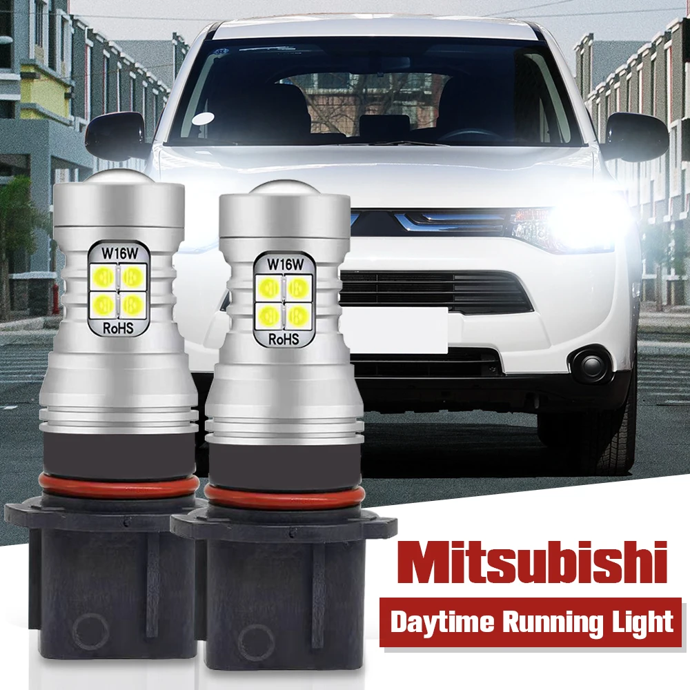 

2pcs LED Daytime Running Light Bulb DRL Lamp P13W Canbus Error Free For Mitsubishi Mirage Outlander 2012-2015 Shogun Sport 3