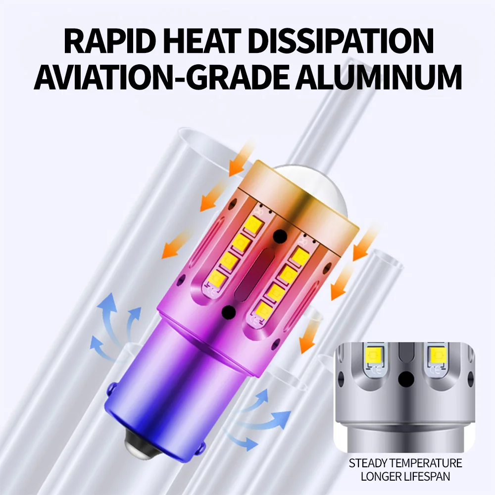 2 шт. светодиодные лампы T15 1156 P21W BA15S T20 W16W WY21W W21W