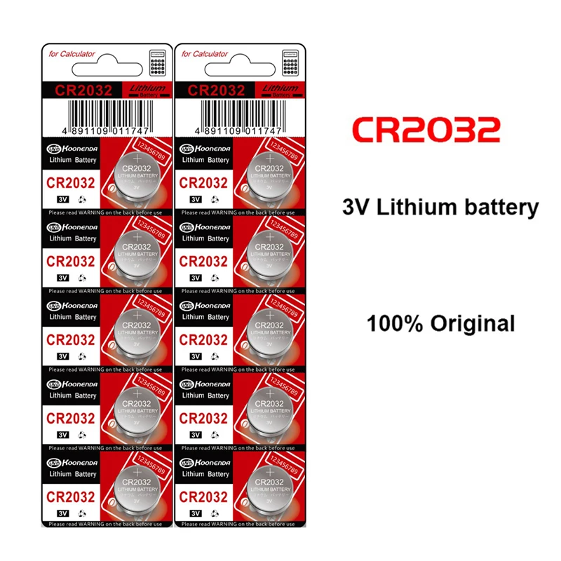 

100% Original 10pcs CR2032 Button Batteriy For Remote Control Calculator Watch Motherboard button cell battery 3V cr2032 Battery