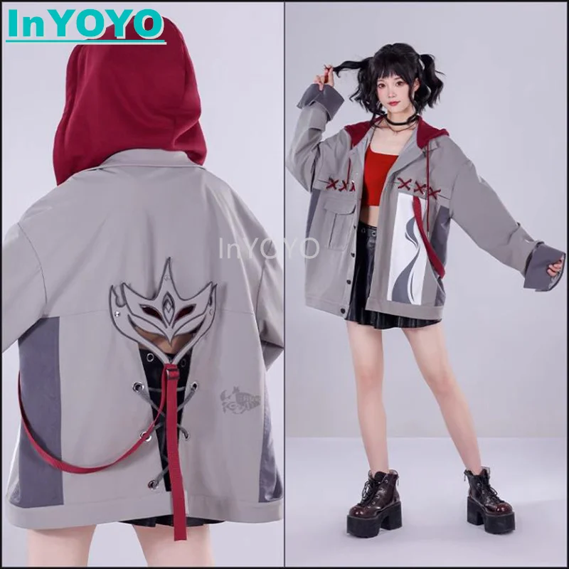 

InYOYO тартаглия косплей игра геншин ударопрочный костюм модная повседневная одежда пальто куртка рубашка Хэллоуин Женская фотоодежда