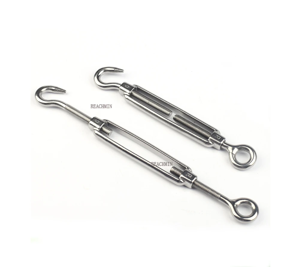 

10pcs/20pcs 304 Stainless Steel M4 M5 M6 M8 Adjust Chain Rigging Hooks & Eye Turnbuckle Wire Rope Tension Device Line OC Ty