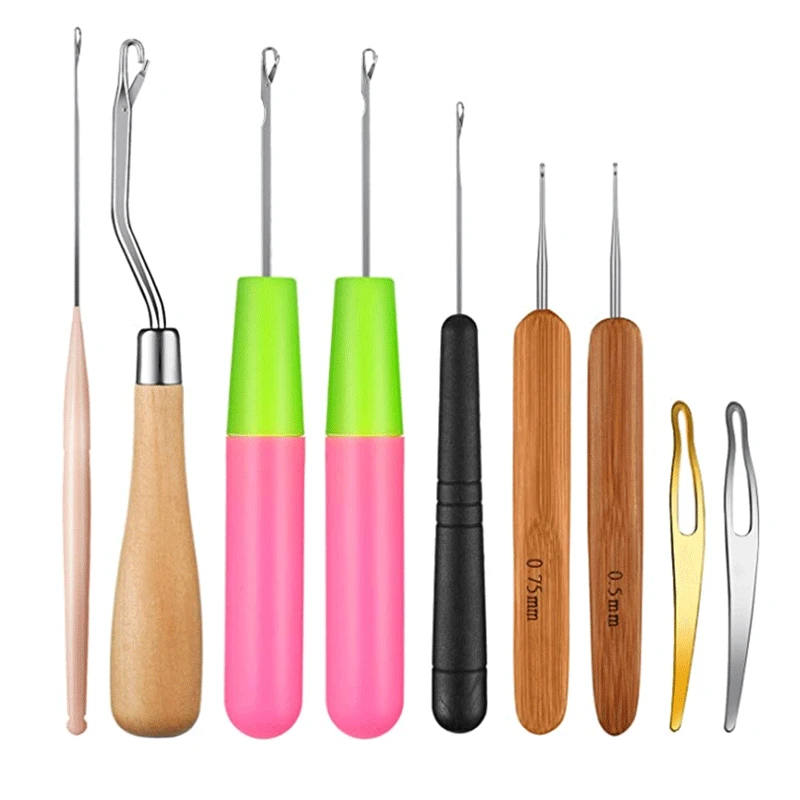 

5-12pcs/Set Plastic Crochet Needle Braiding Latch Hook Weaving Hair Dreadlock Craft