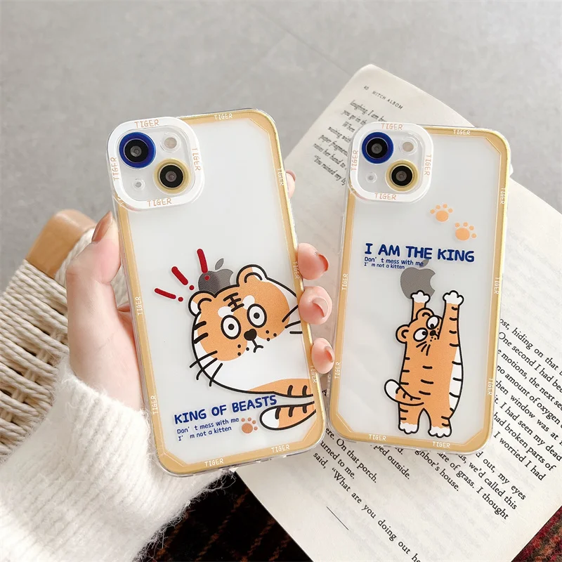 

Bandai funny tiger angel eyes clear Phone Case for iPhone 13 12 11 Pro Max Xs Xr X XsMax 8 7 Plus High Quality Cover