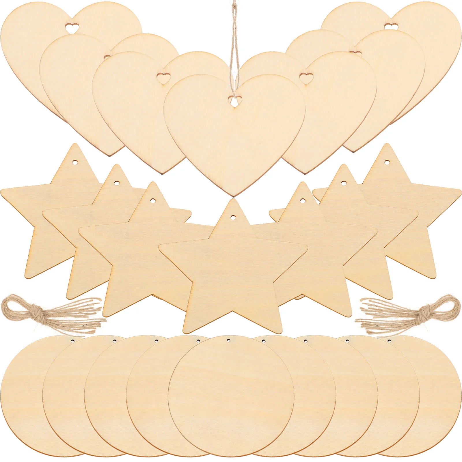 

Wood Slices Wooden Blank Unfinished Diy Circles Shaped Ornaments Hanger Door Cutouts Christmas Pentagram Pieces Embellishments