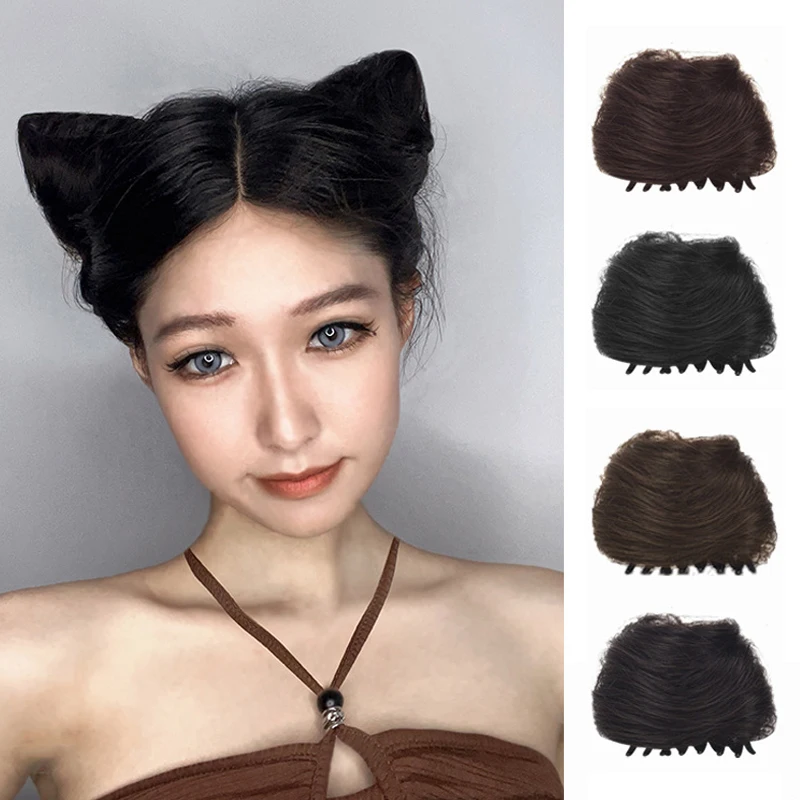 

Messy Hair Bun Hair Pieces Wrap Natural Fake Hair Hairpiece Half-Up Half-Down Top Hair Bun Donuts Scrunchies 1-2Pcs DIY Handmade