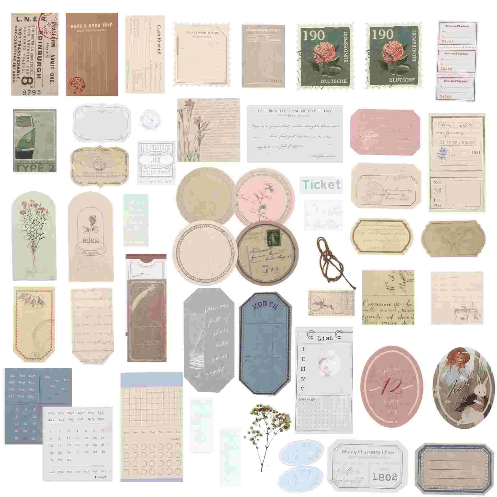 

4 Sets Stickers Creative DIY Scrapbook Literary Handbook Decorative Stickers