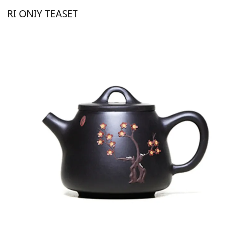 

170ml Authentic Yixing Purple Clay Tea Pot Raw Ore Black Mud Filter Teapots Home High Stone Scoop Kettle Tea Table Supplies