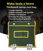 thickened canvas tool bag multi pockets double layer thickened larger capacity electricians tool bag thickened backpack