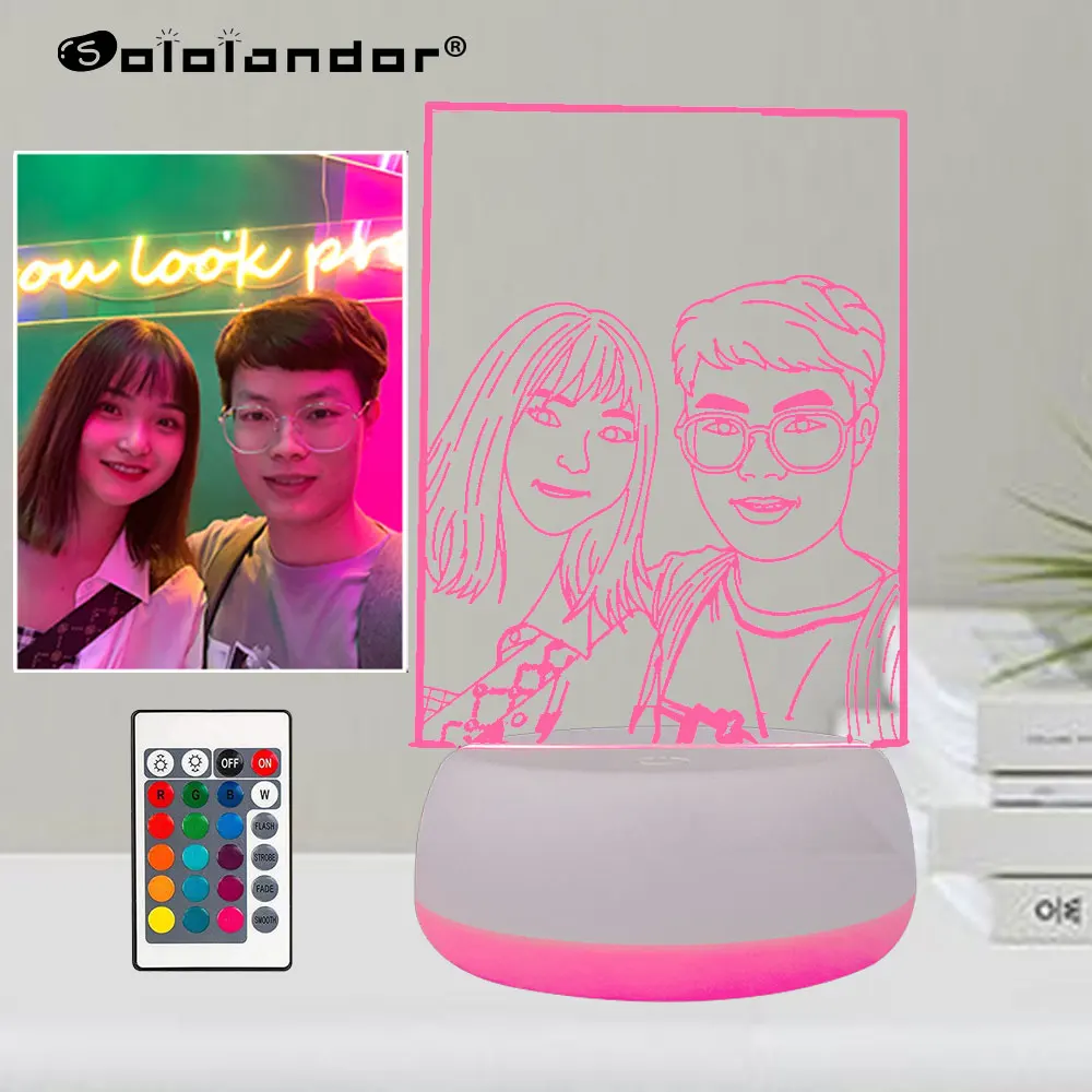 

Dropshipping Personalized Night Light USB Customized name 3D Lamp Christmas Anniversary Birthday Mother's Day Father's Day Gift