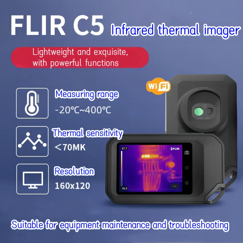 

FLIR The World's Sixth Sense Compact Thermal Camera C5 Touch Screen PCB Circuit Floor Heating Pipe Electronic Detection Imager