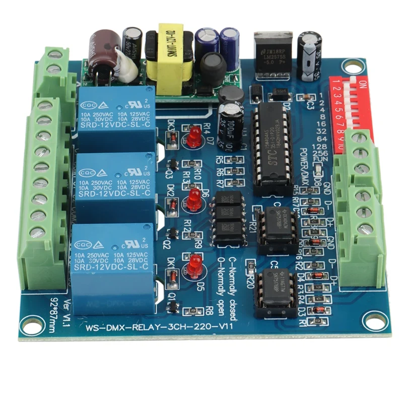Релейный переключатель 3CH DMX512 релейный ДЕШИФРАТОР AC110-220 В вход 3 группы 3Chx 5a DMX