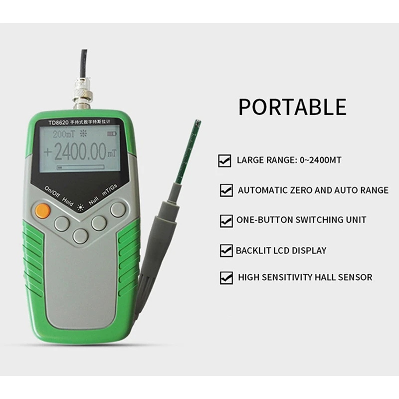 TD8620 Измеритель Гаусса с постоянным магнитом ручной цифровой измеритель